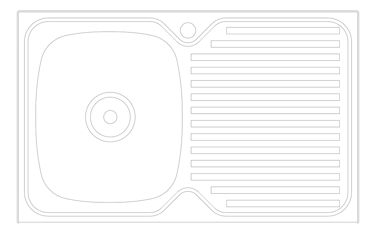 Plan Image of Sink Kitchen Oliveri ProjectSinks SingleBowl Drainer LHS