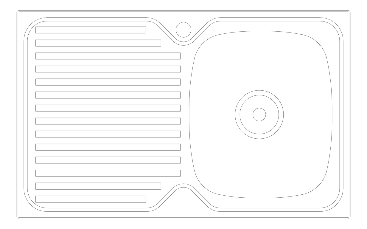 Plan Image of Sink Kitchen Oliveri ProjectSinks SingleBowl Drainer RHS