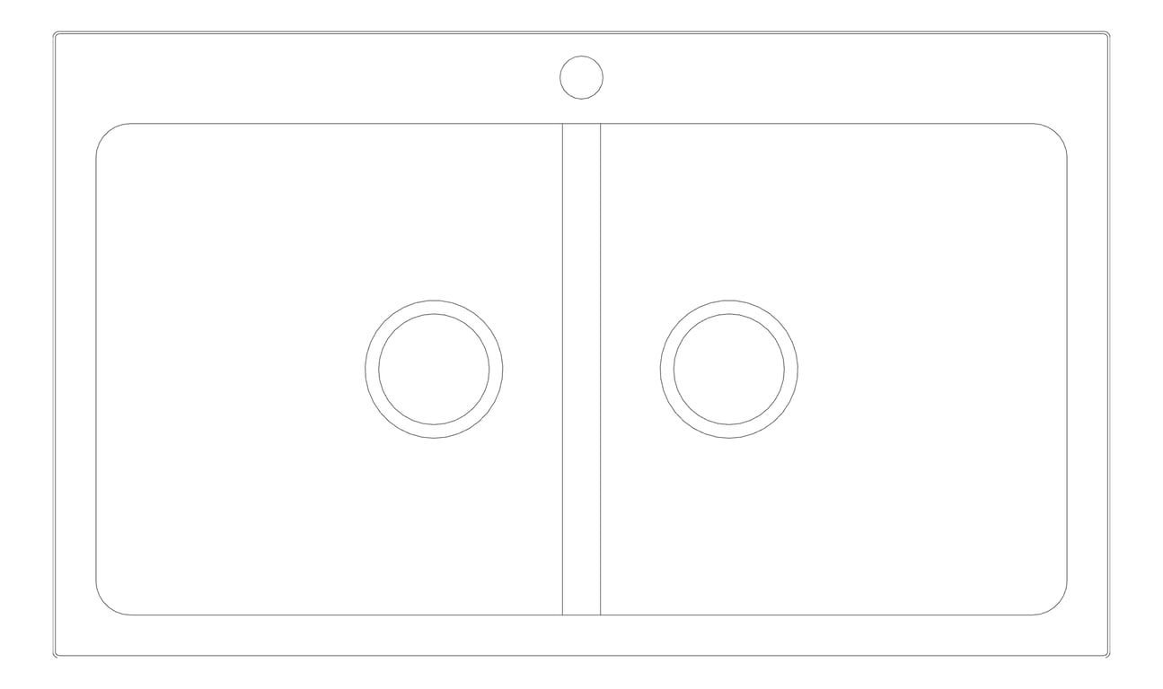 Plan Image of Sink Kitchen Oliveri Santorini DoubleBowl Topmount