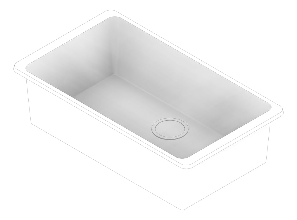 3D Documentation Image of Sink Kitchen Oliveri Santorini MegaBowl Undermount