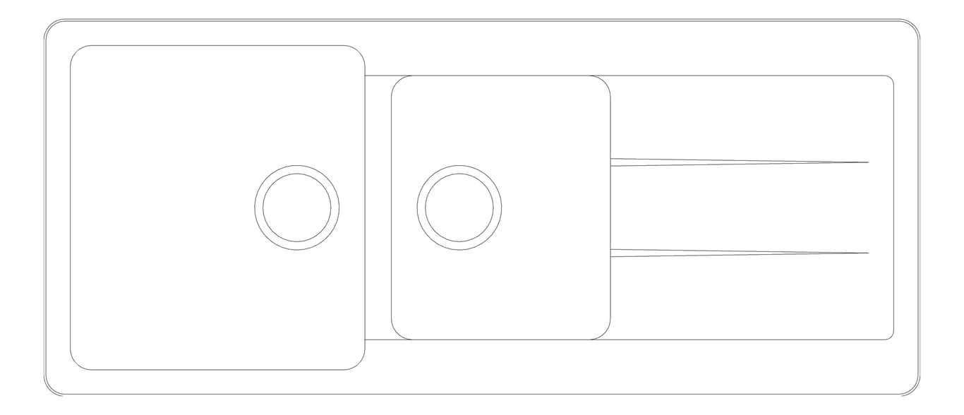 Plan Image of Sink Kitchen Oliveri Santorini OneAndThreeQuarterBowl Drainer