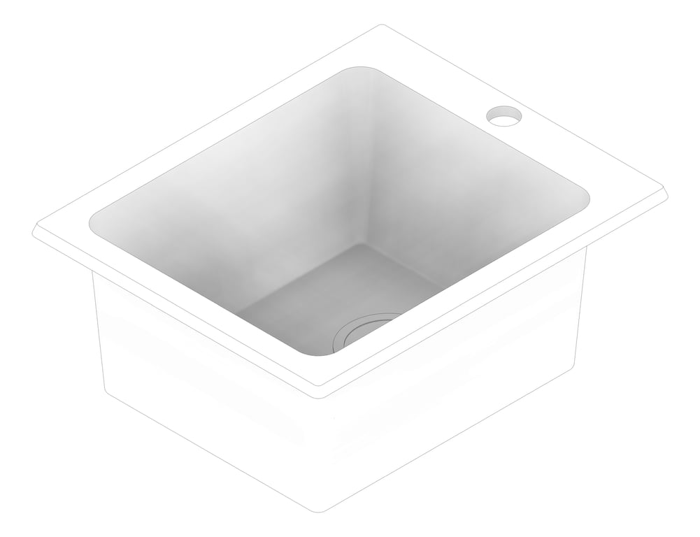 3D Documentation Image of Sink Kitchen Oliveri Santorini StandardBowl Topmount