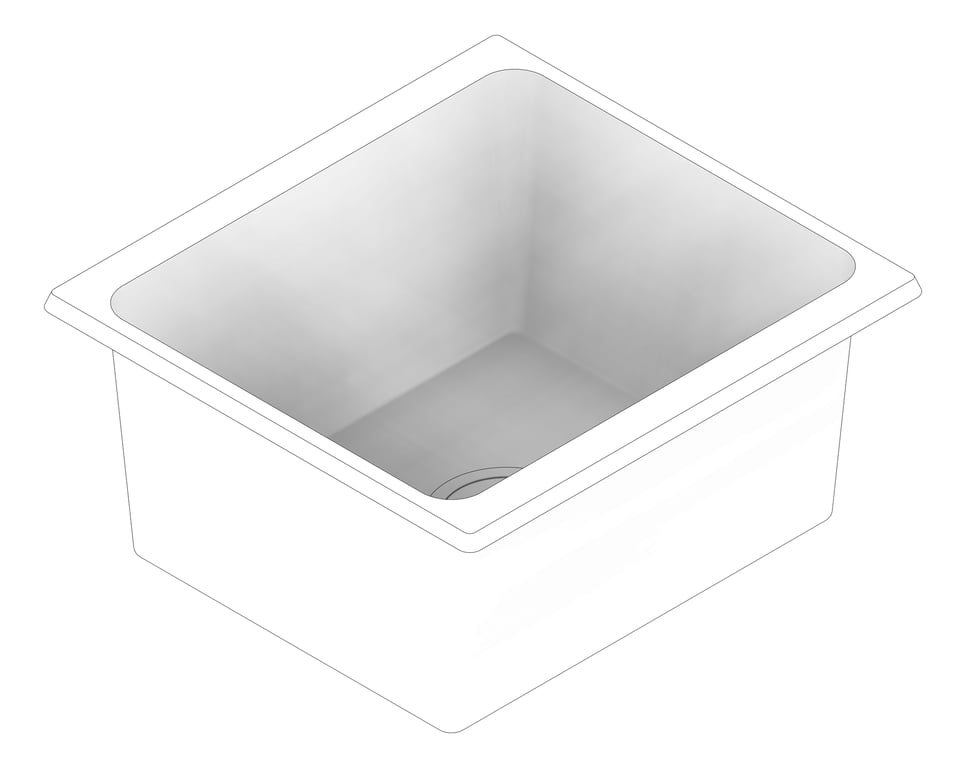 3D Documentation Image of Sink Kitchen Oliveri Santorini StandardBowl Undermount