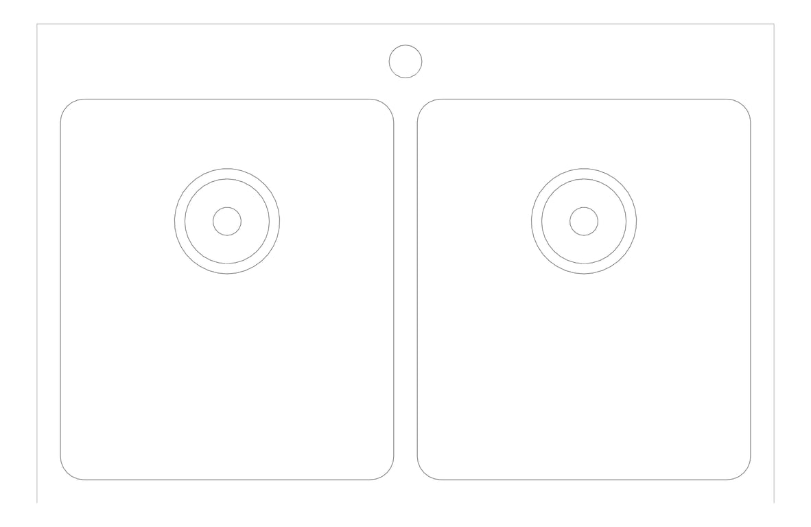 Plan Image of Sink Kitchen Oliveri Sonetto DoubleBowl Topmount