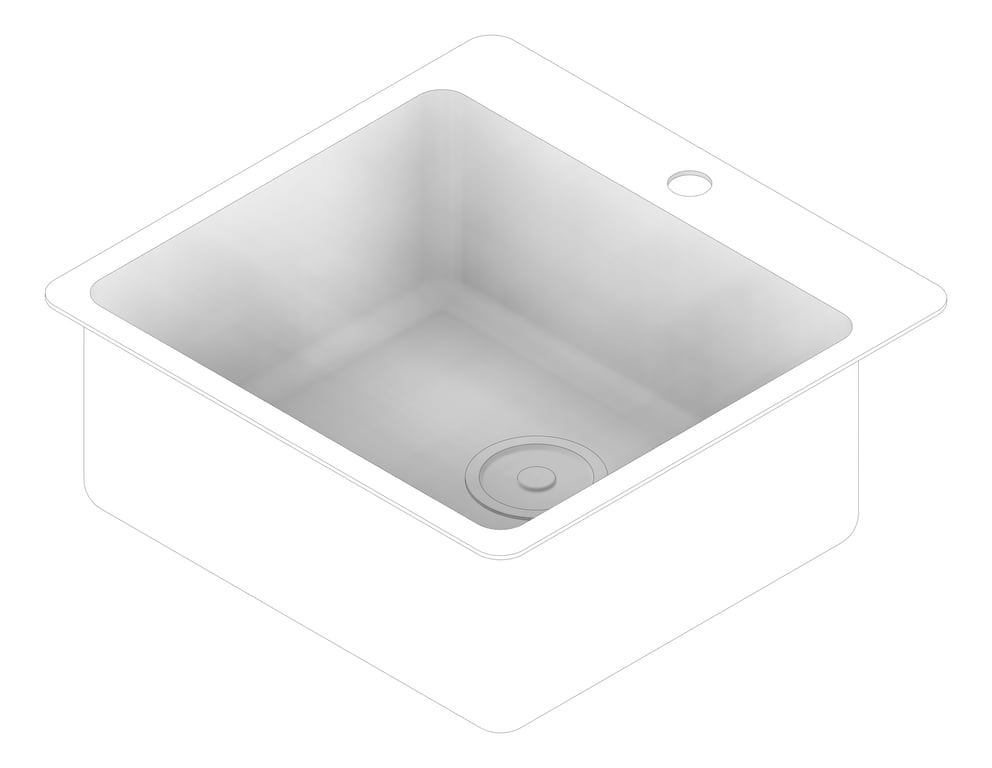 3D Documentation Image of Sink Kitchen Oliveri Sonetto LargeBowl Topmount