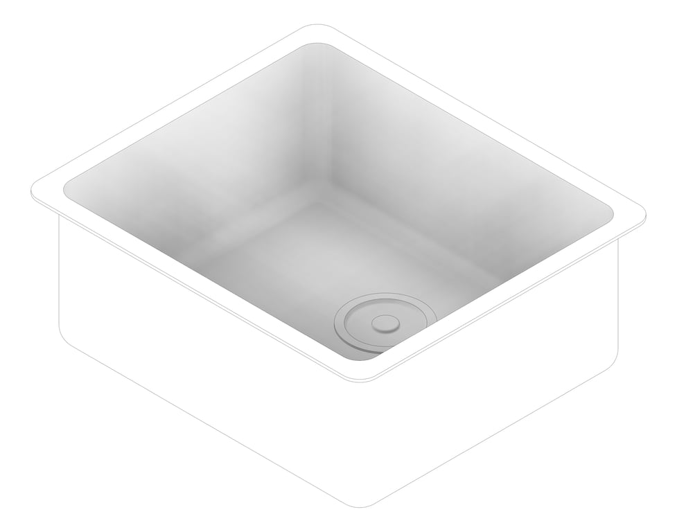 3D Documentation Image of Sink Kitchen Oliveri Sonetto LargeBowl Undermount