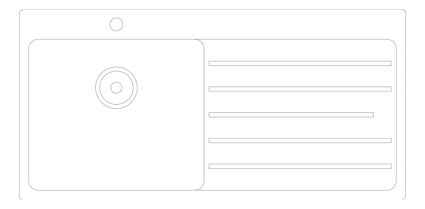 Plan Image of Sink Kitchen Oliveri Sonetto SingleBowl Drainer LHS