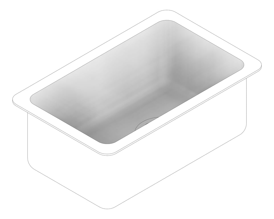 3D Documentation Image of Sink Kitchen Oliveri Sonetto SkinnyBowl Undermount