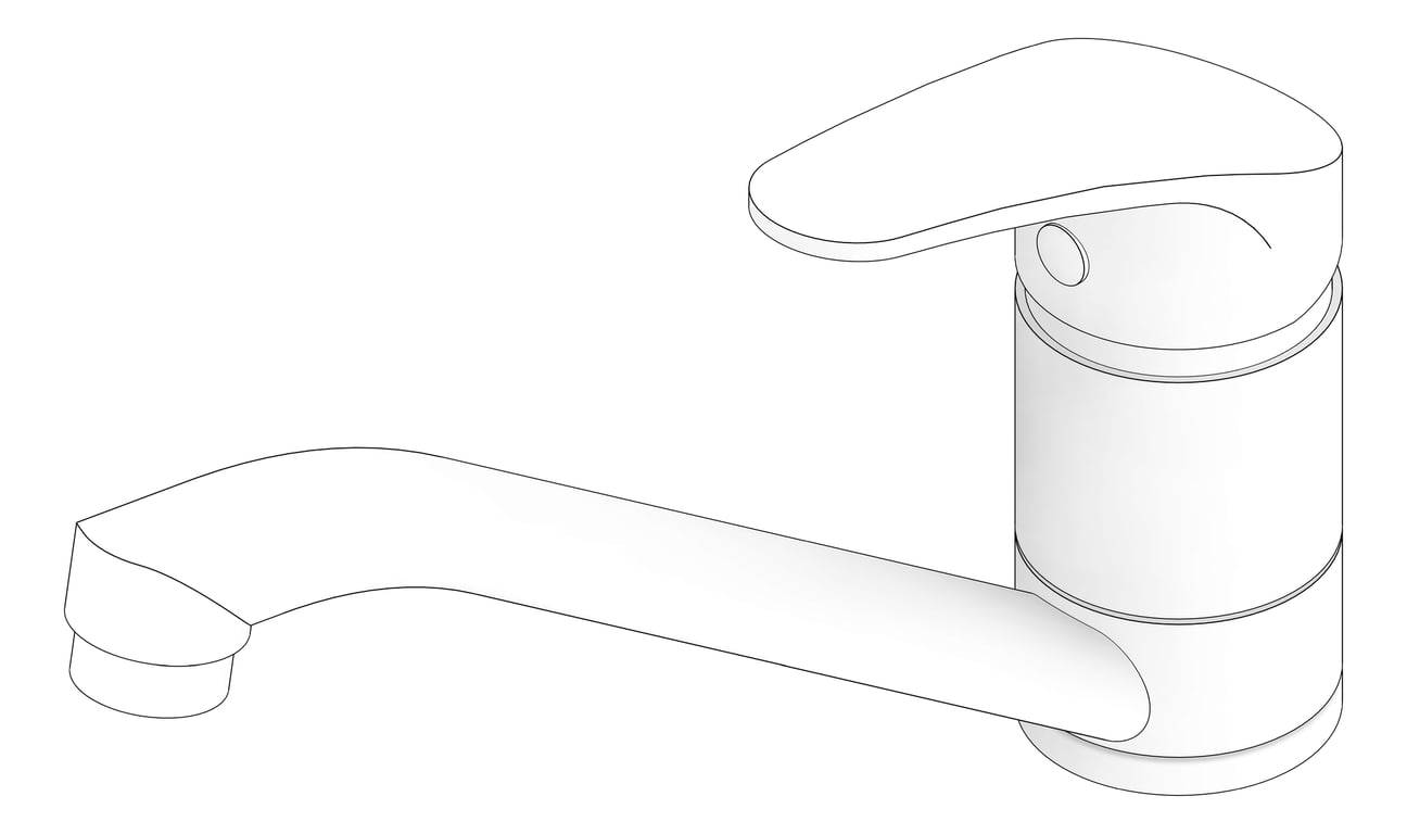 3D Documentation Image of Mixer Basin Oliveri London SingleLever
