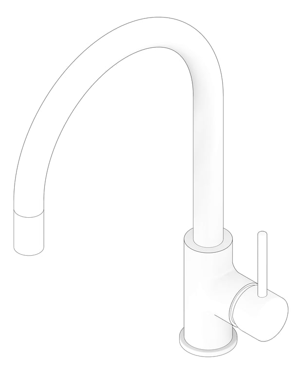 3D Documentation Image of Mixer Basin Oliveri Venice GooseNeck PullOutSpray
