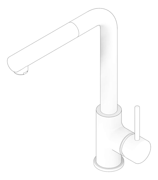3D Documentation Image of Mixer Basin Oliveri Venice RightAngle PullOutSpray