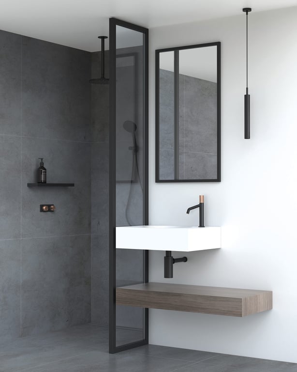 108-7700-72 108-7920-72 Phoenix Toi Basin Mixer and Twin Shower Wall Mixer Lifestyle RGB Image of Mixer Basin Phoenix Toi