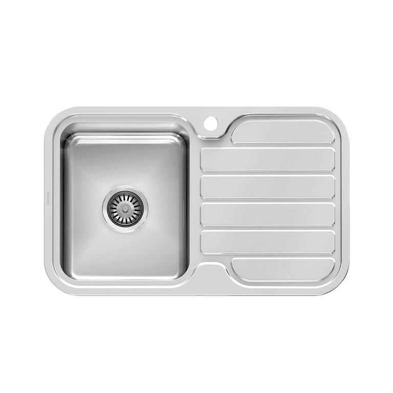 300-1111-50 1000 Series Single LH Bowl Sink with Drainer with Hole Image of Sink Kitchen Phoenix 1000Series Single Drainer Left