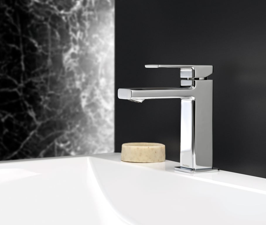 RA770CHR Phoenix Radii Basin Mixer Hero2 RGB Image of Mixer Basin Phoenix Radii