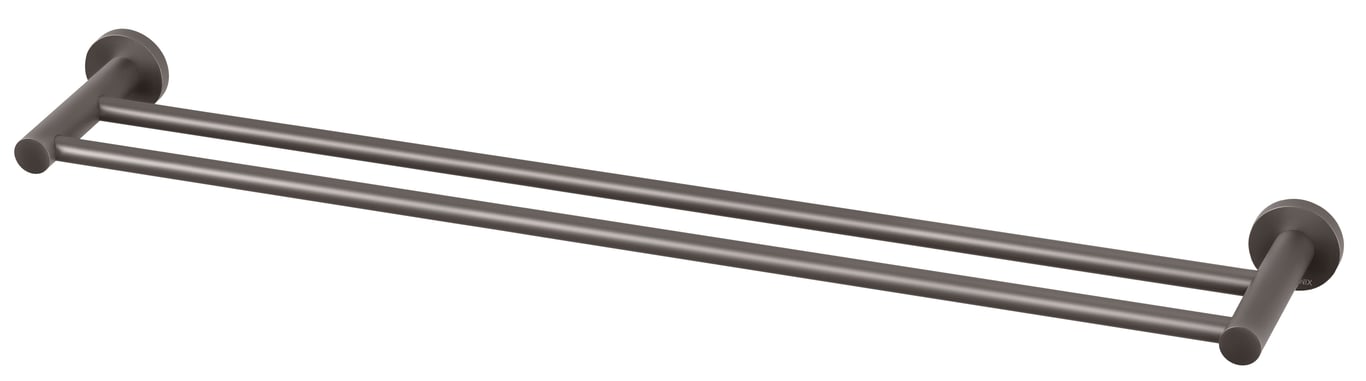RA812 GM Radii Doudble Towel Rail 800mm Round Plate Image of TowelRail Double Phoenix Radii 800 RoundPlate