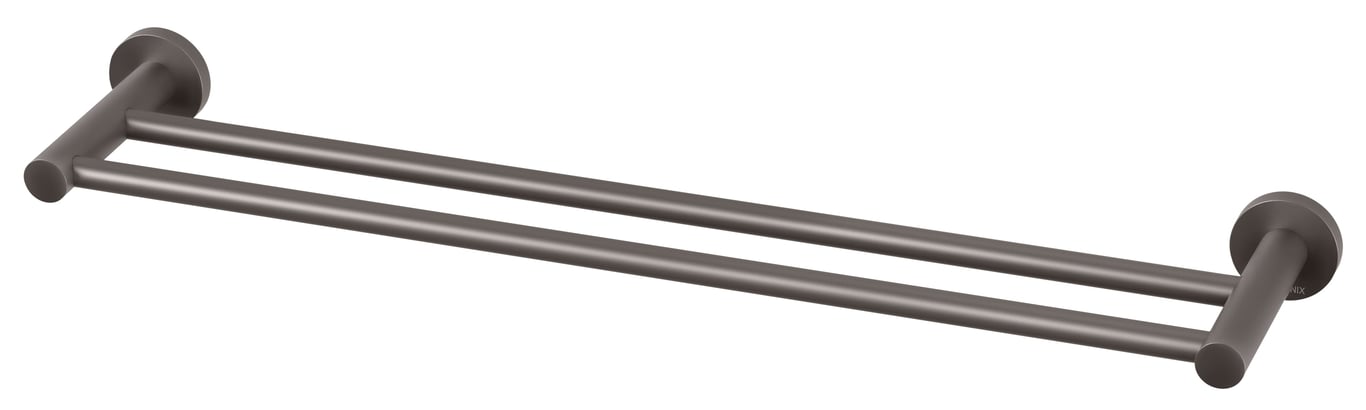 RA813 GM Radii Doudble Towel Rail 600mm Round Plate Image of TowelRail Double Phoenix Radii 600 RoundPlate
