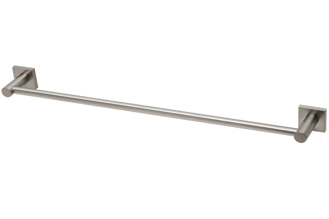 RS804 BN Radii Single Towel Rail 600mm Square Plate Image of TowelRail Single Phoenix Radii 600 SquarePlate