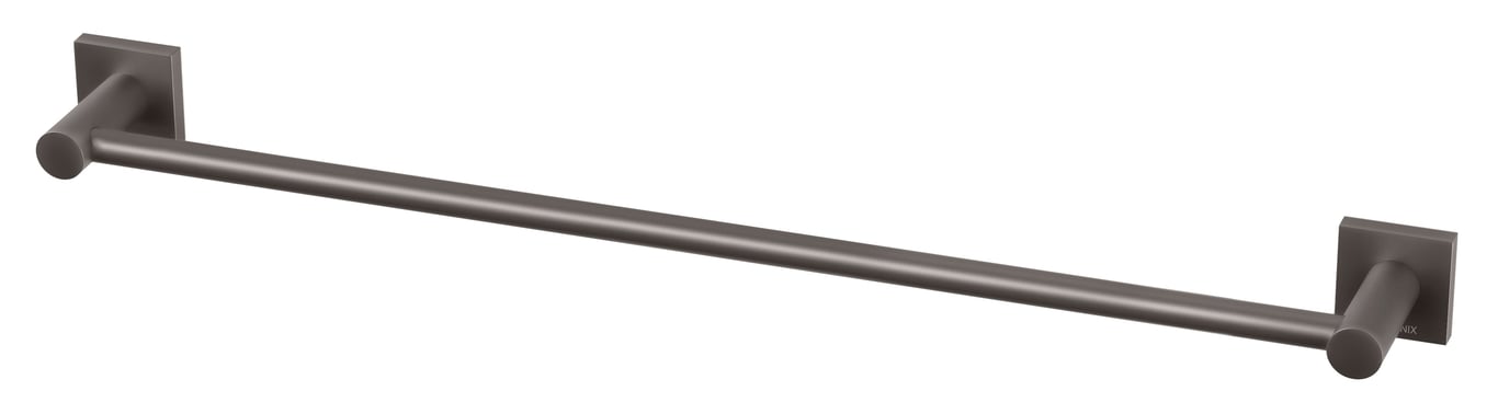 RS804 GM Radii Single Towel Rail 600mm Square Plate Image of TowelRail Single Phoenix Radii 600 SquarePlate