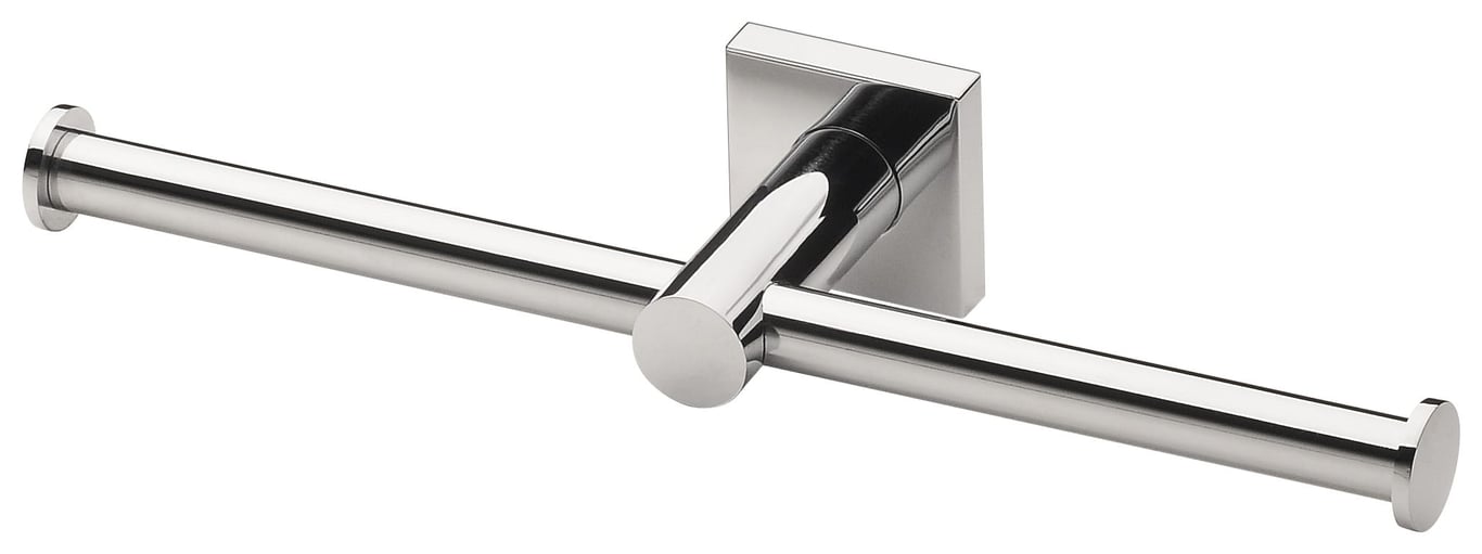 RS891 CHR Radii Double Toilet Roll Holder Square Image of ToiletRollHolder Double Phoenix Radii SquarePlate