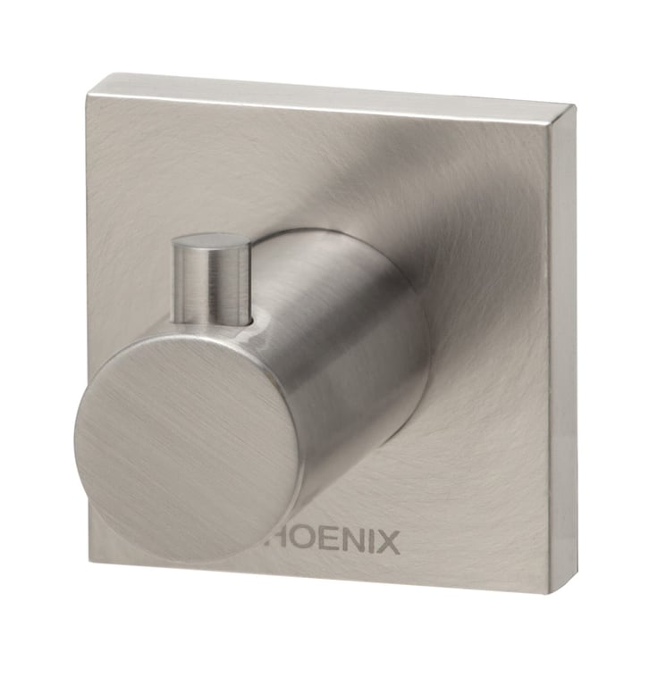 RS897 BN Radii Robe Hook Square Plate Image of RobeHook Phoenix Radii SquarePlate