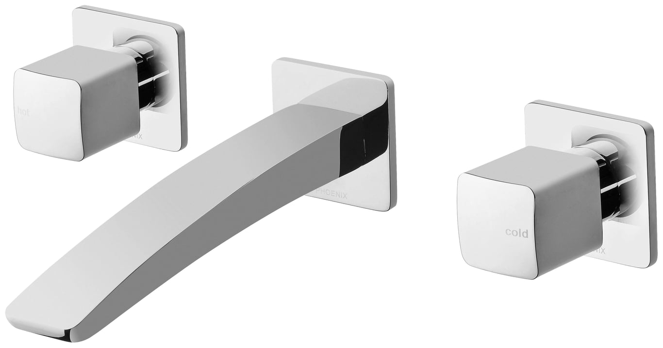 RU112 CHR Rush Wall Basin Set Image of TapSet Wall Phoenix Rush Basin