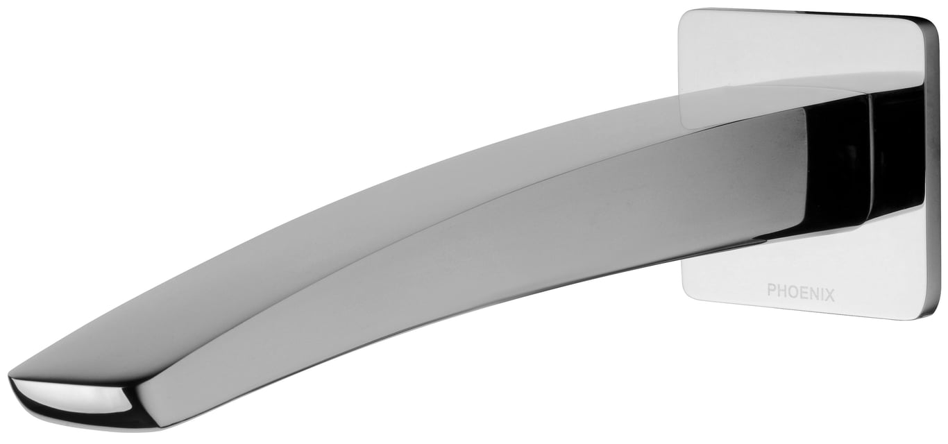RU775 CHR Rush Wall Basin Outlet 230mm Image of Spout Wall Phoenix Rush Basin 230