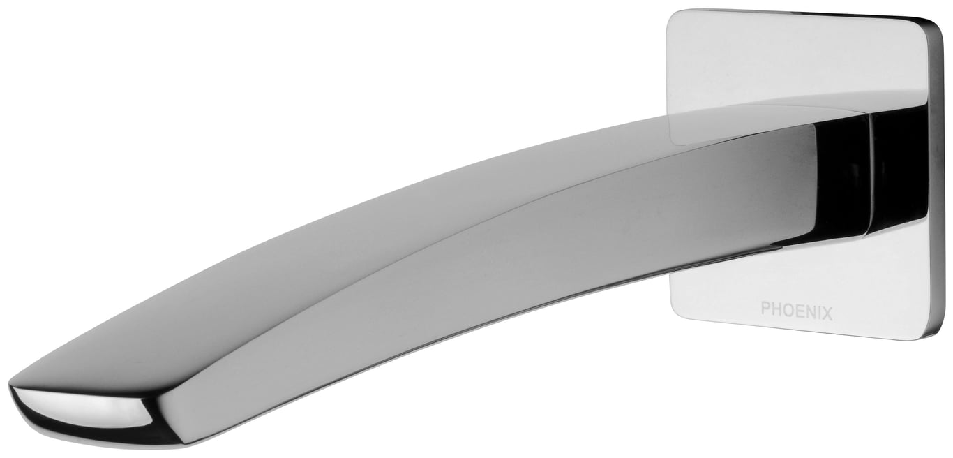 RU776 CHR Rush Wall Bath Outlet 180mm Image of Spout Wall Phoenix Rush Bath