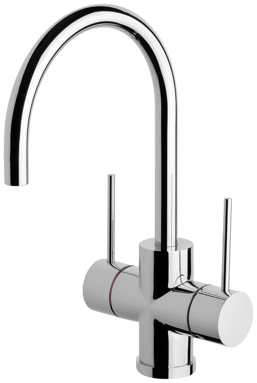 VS711 CHR Vivid Slimline Twin Handle Sink Mixer 160mm Gooseneck Image of TapSet Sink Phoenix VividSlimline