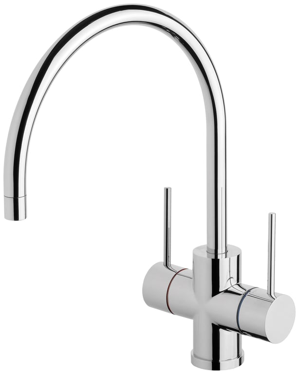 VS712 CHR Vivid Slimline Twin Handle Sink Mixer 220mm Goseneck Image of TapSet Sink Phoenix VividSlimline 220