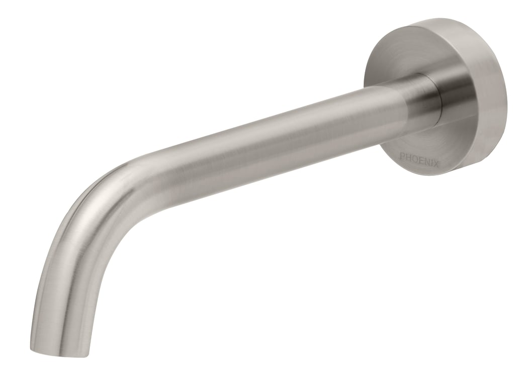 VS774 BN Vivid Slimline Wall Basin Outlet 180mm Curved Image of Spout Wall Phoenix VividSlimline Basin Curved 180mm