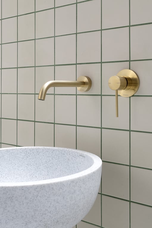 VS780-12 VS774-12 Phoenix Vivid Slimline Wall Mixer and Wall Outlet Hero RGB Image of MixerTap Wall Phoenix VividSlimline