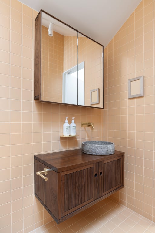 VS785-12 RA892-12 Phoenix Vivid Slimline Wall Mixer Set and Toilet Roll Holder Lifestyle RGB Image of ToiletRollHolder Single Phoenix Radii RoundPlate