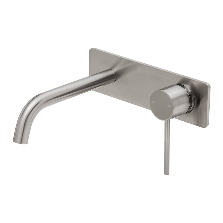 VS785 BN Vivid Slimline Wall Basin Mixer Set 180mm Curved Image of MixerSet Wall Phoenix VividSlimline Basin Curved 180mm