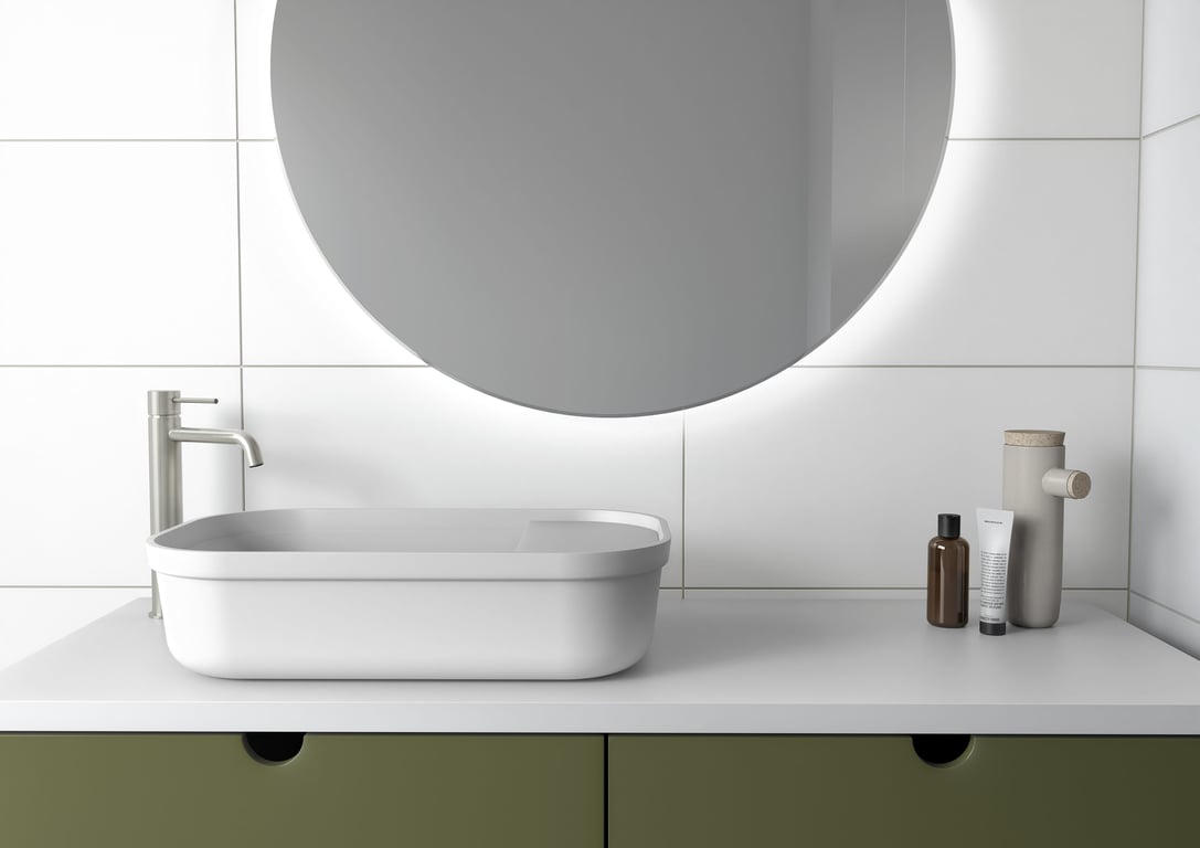 VS7901-40 Phoenix Vivid Slimline Vessel Mixer Curved Outlet Lifestyle RGB Image of Mixer Vessel Phoenix VividSlimline Curved