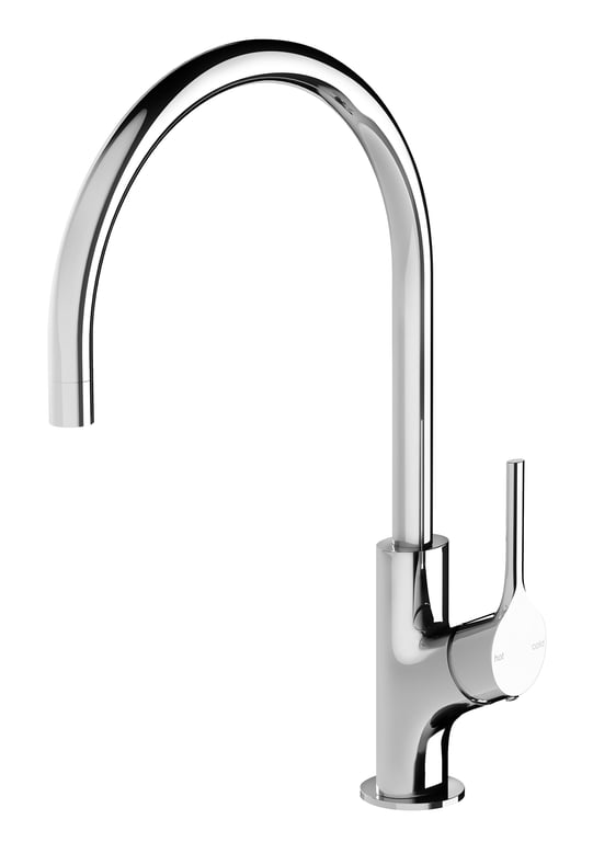 VV733 CHR Vivid Slimline Oval Sink Mixer 220mm Gooseneck Image of Mixer Sink Phoenix VividSlimlineOval 220