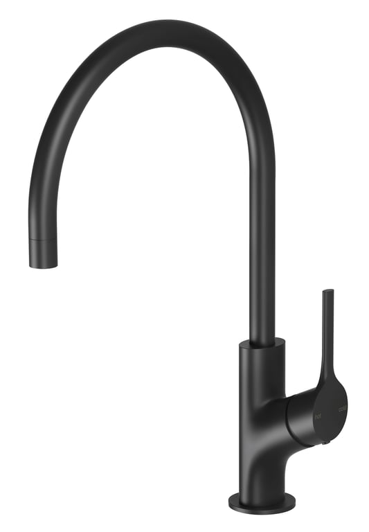 VV733 MB Vivid Slimline Oval Sink Mixer 220mm Gooseneck Image of Mixer Sink Phoenix VividSlimlineOval 220