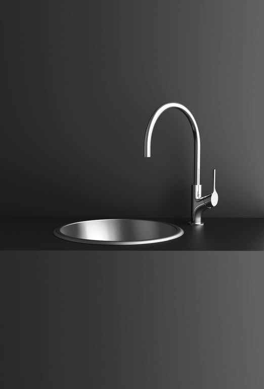 VV733CHR Phoenix Vivid Slimline Oval Sink Mixer 220mm Hero RGB Image of Mixer Sink Phoenix VividSlimlineOval 220