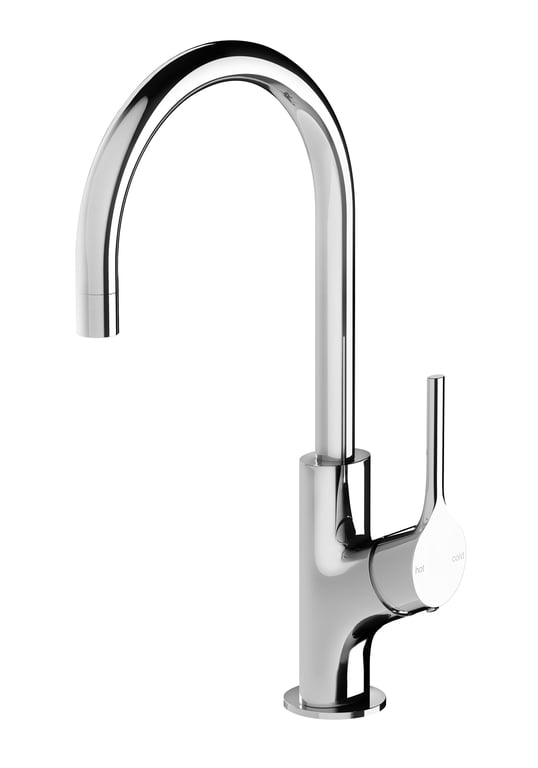 VV735 CHR Vivid Slimline Oval Sink Mixer 160mm Gooseneck Image of Mixer Sink Phoenix VividSlimlineOval