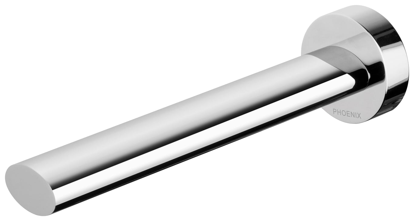 VV776 CHR Vivid Slimline Oval Bath Outlet 180mm Image of Spout Wall Phoenix VividSlimlineOval