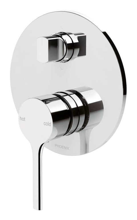 VV791 CHR Vivid Slimline Oval Shower Bath Diverter Mixer Image of MixerTap Wall Phoenix VividSlimlineOval Diverter
