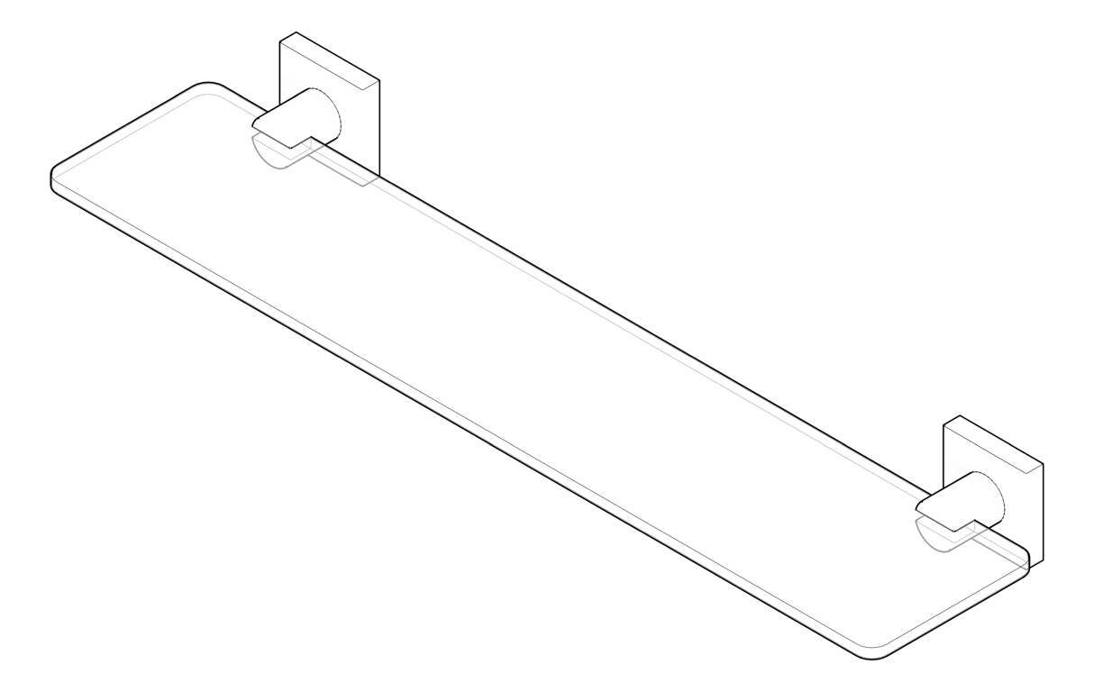 3D Documentation Image of Shelf Glass Phoenix Radii SquarePlate