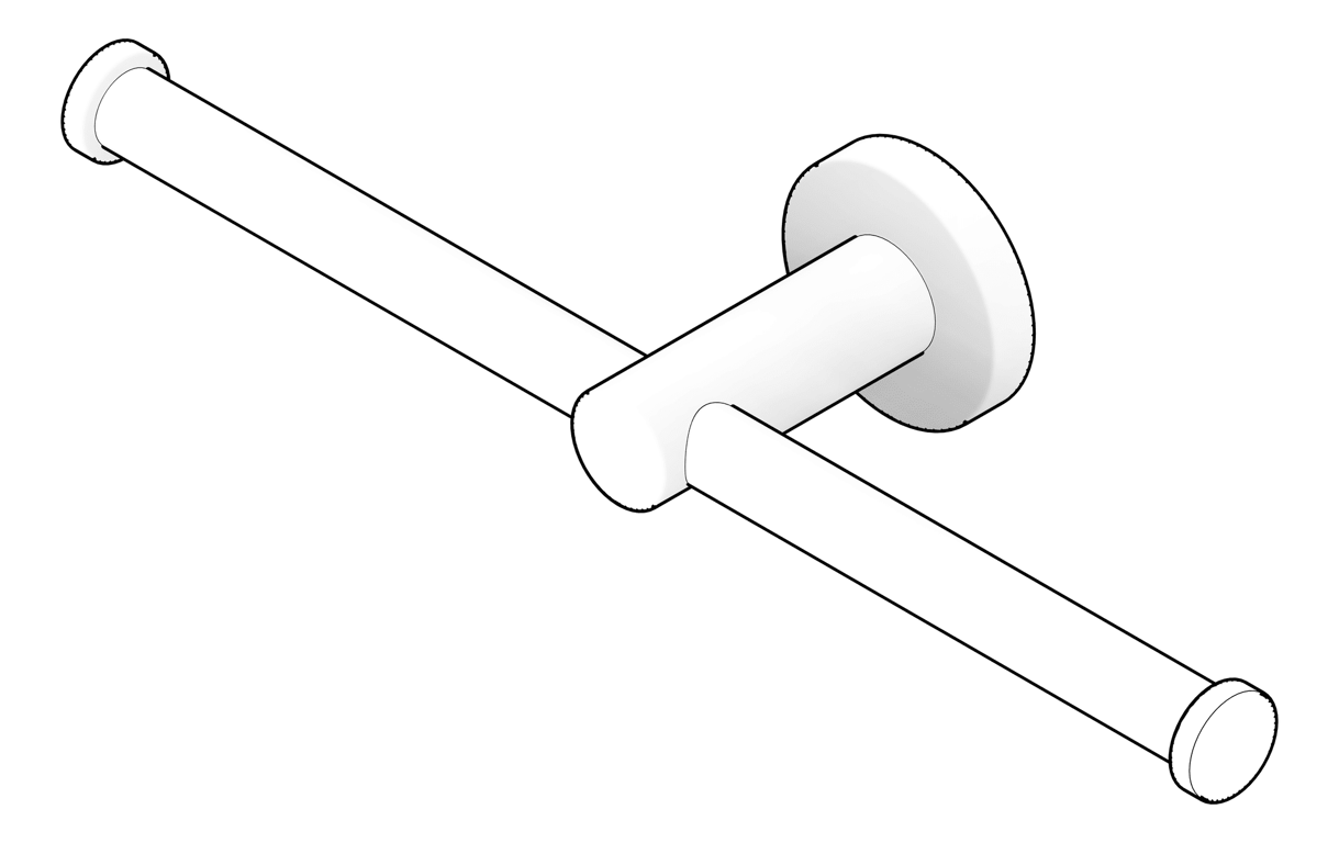 3D Documentation Image of ToiletRollHolder Double Phoenix Radii RoundPlate