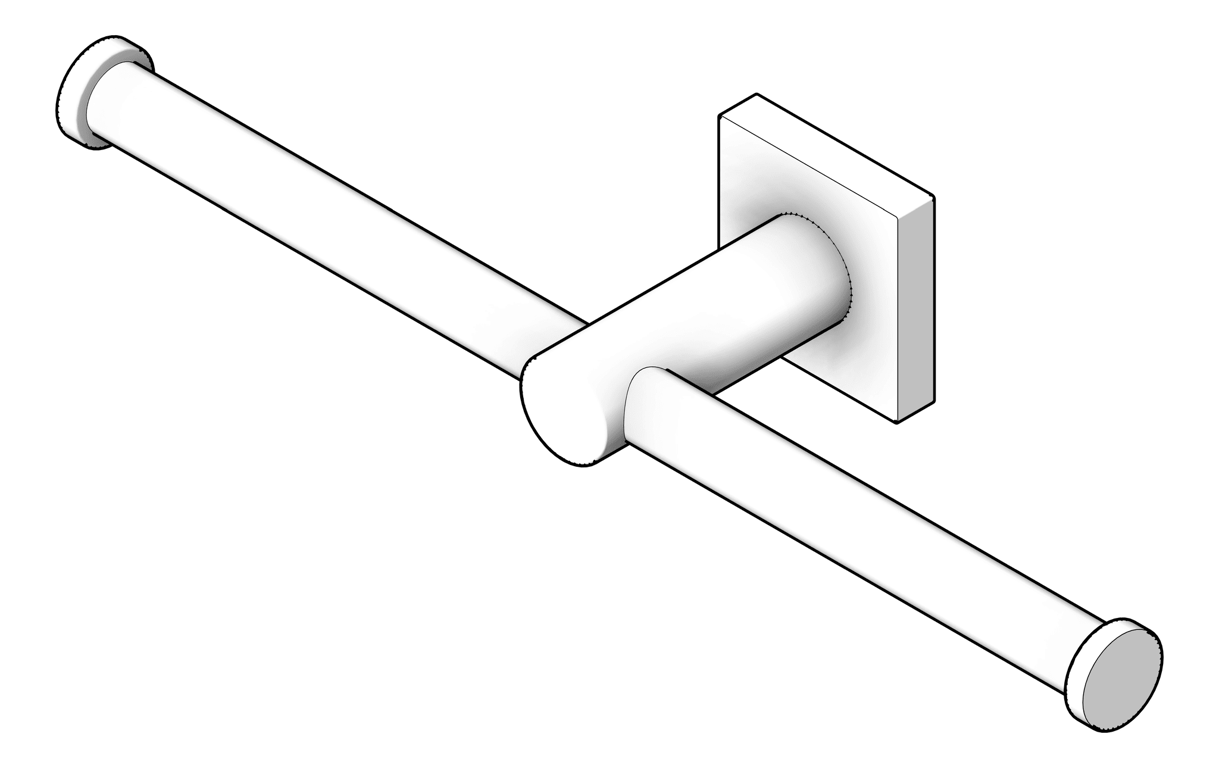 Image of ToiletRollHolder Double Phoenix Radii SquarePlate