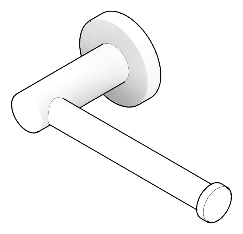 3D Documentation Image of ToiletRollHolder Single Phoenix Radii RoundPlate