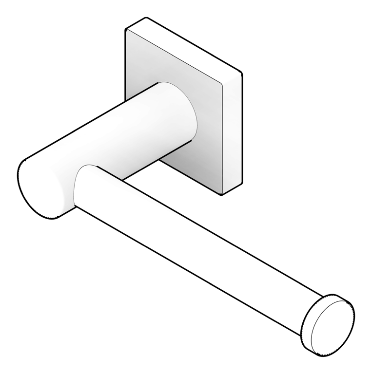 3D Documentation Image of ToiletRollHolder Single Phoenix Radii SquarePlate