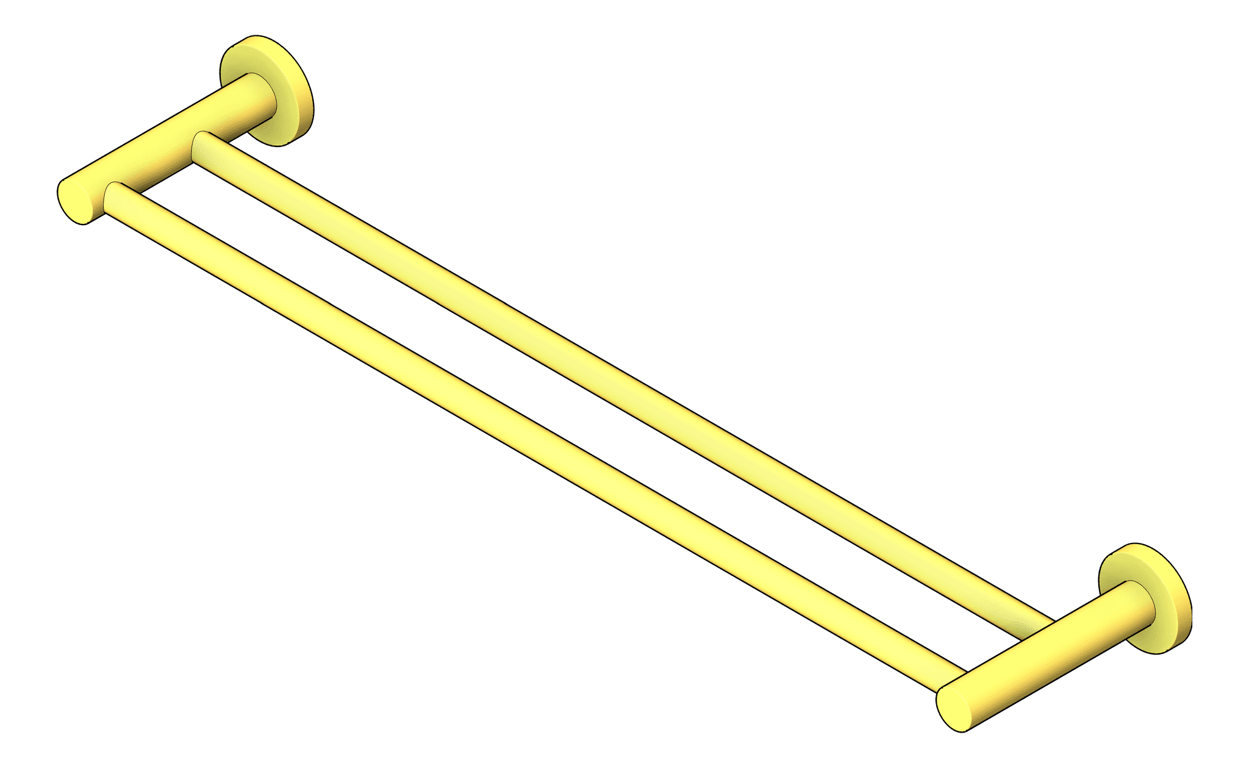 TowelRail Double Phoenix Radii 600 RoundPlate