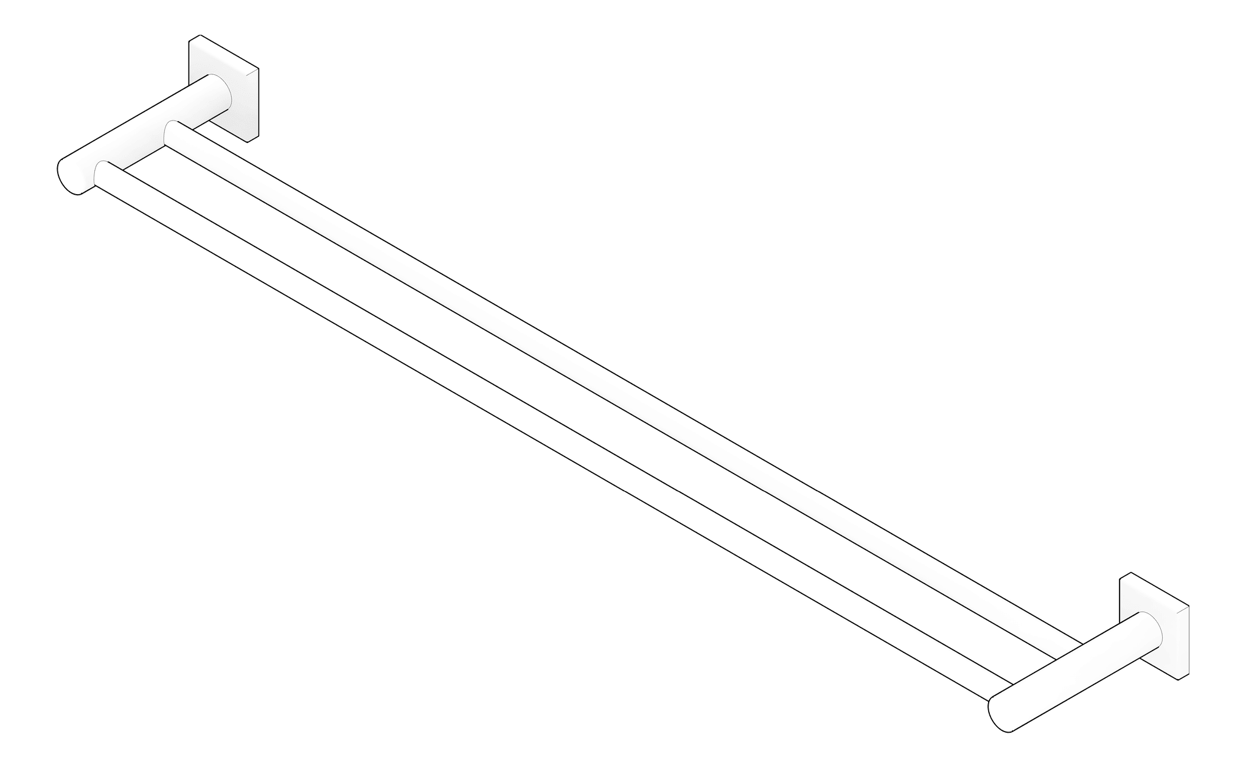 3D Documentation Image of TowelRail Double Phoenix Radii 800 SquarePlate