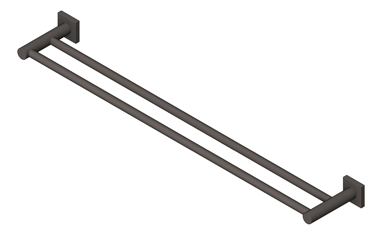 TowelRail Double Phoenix Radii 800 SquarePlate