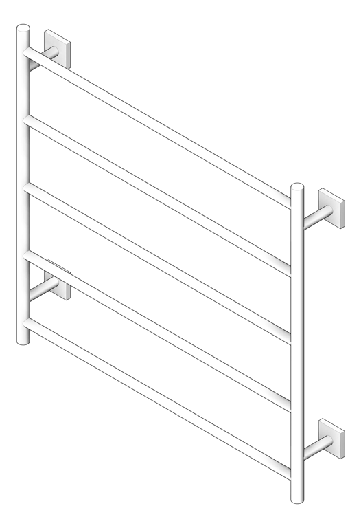 TowelRail Ladder Phoenix Radii 750 SquarePlate