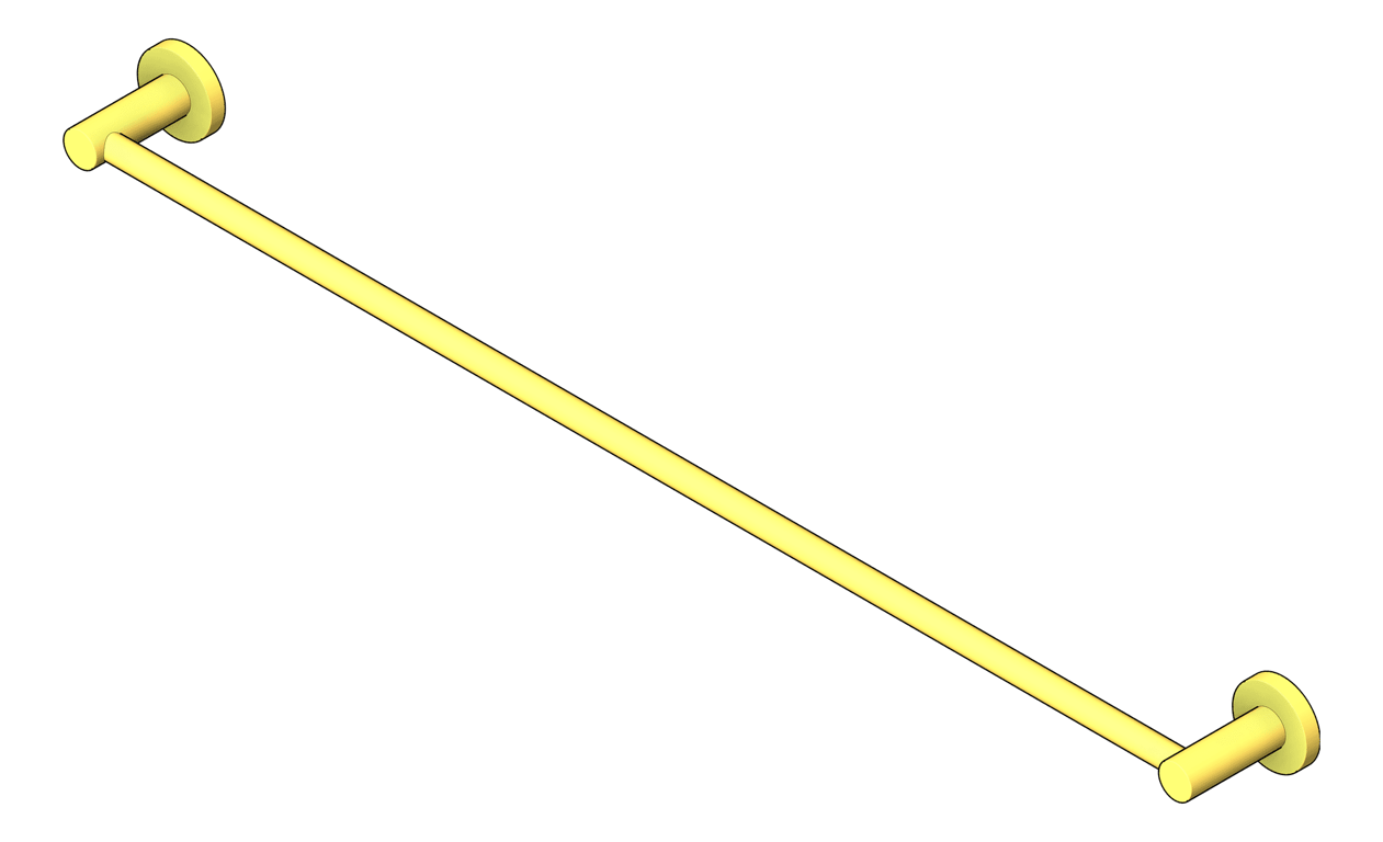 TowelRail Single Phoenix Radii 800 RoundPlate